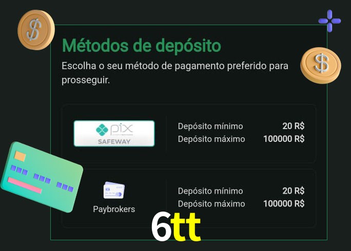 O cassino 6tt oferece uma grande variedade de métodos de pagamento